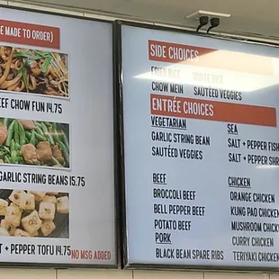 menus and prices