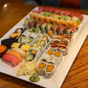 a plate of sushi