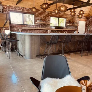 Interior tasting room lounge chairs