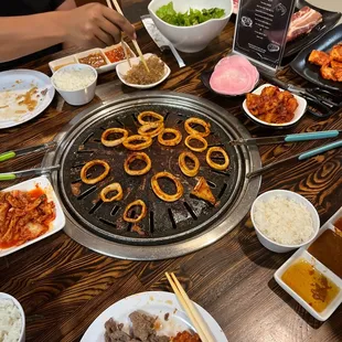 Spicy Squid, beef Bulgogi