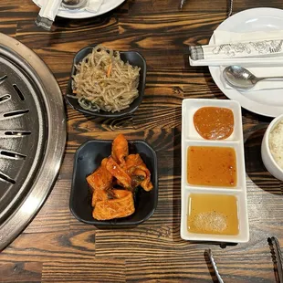 Banchan - japchae and fish cake