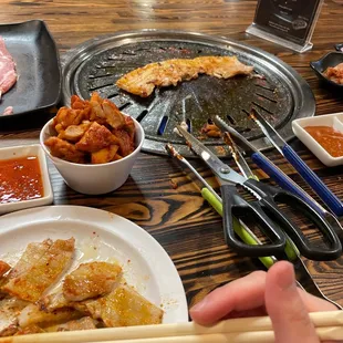 Spicy chicken Pork Belly