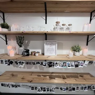 Photo wall near the back