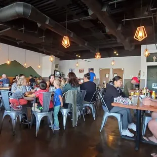 Inside the restaurant.