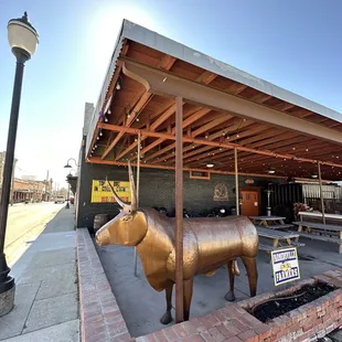  a bronze bull statue