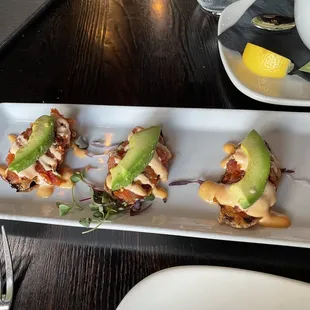 Spicy Tuna on Fried Eggplant