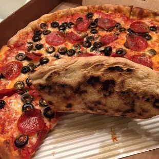 Pepperoni and black olives.