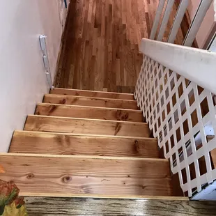 a staircase leading to a second floor