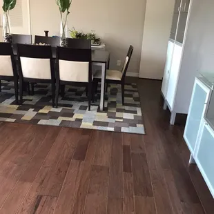 a dining room and kitchen