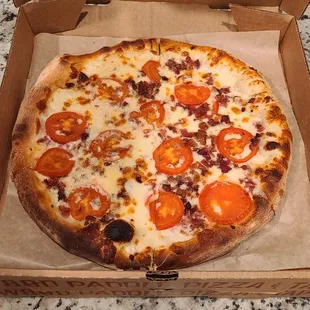 BLT Pizza ($17) comes with greens &amp; dressing to add on top  02-26-2024