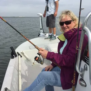 Capt JR and Marjorie catching the Reds today!
