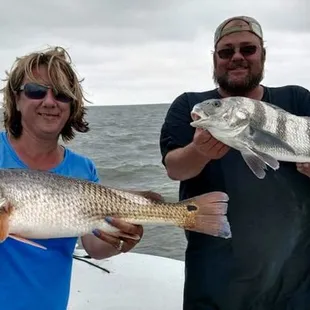 Tina and Brian with two of the nice fish they landed