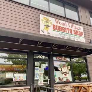 Wood Village Burrito Shop Storefront and Entrance