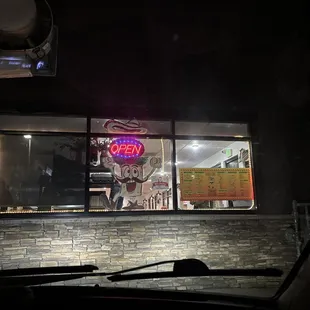 Menu displayed outside