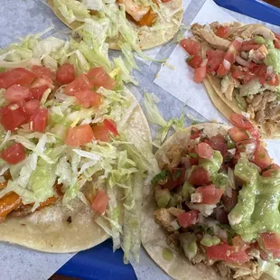 * Shrimp (2) &amp; Chicken (2) tacos *