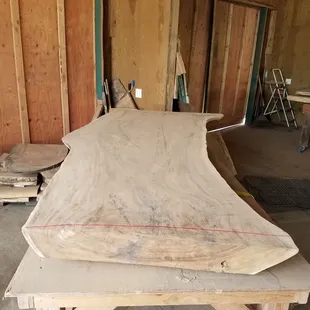 Monkey pod wood slab that we just purchased.