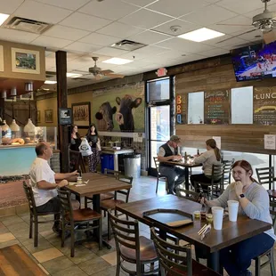 6 indoor tables and outside seating.