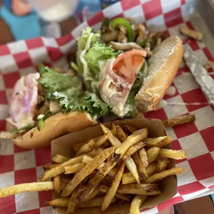 Chicken philly with fries