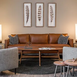 Model home living room space.