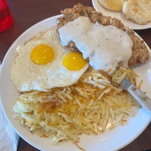 Chicken fried steak breakfast!
