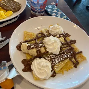 Banana nutella crepes w whip!