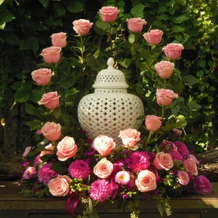 floral ring for memorial urn