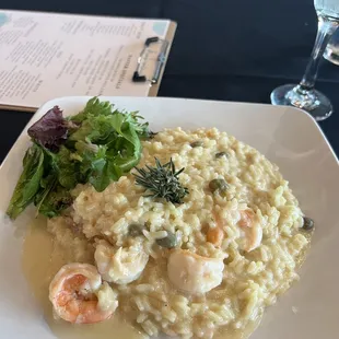 Shrimp and caper risotto!