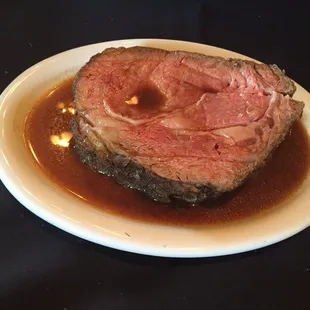 Perfectly seasoned and cooked prime rib!