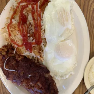 Corn beef and hash meal