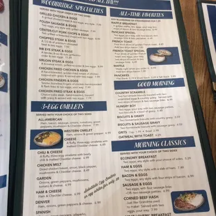 sushi and sashimi, menu