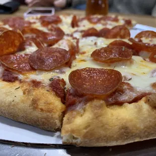 First pepperoni pizza from the new oven