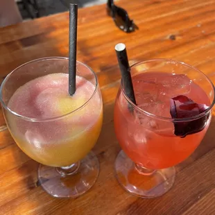 Don't remember what he ordered but I got Something With Vodka (the drink with rose petal).