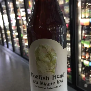 a bottle of dogfish head