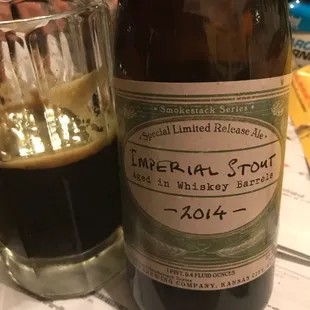 a bottle and a glass of beer