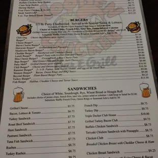 menu