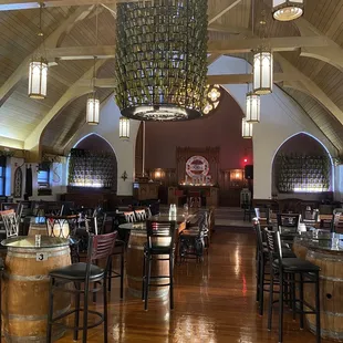 the interior of a winery