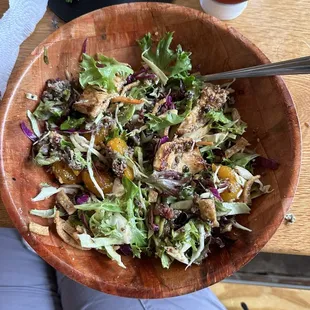 Dragon Bowl Salad (already stirred up). The pic doesn&apos;t do it justice, this was a REALLY BIG bowl!