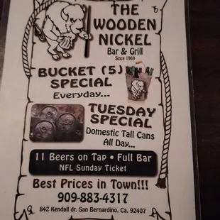Menu specials