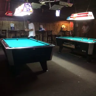 There are only 2 pool tables. Free games on Monday nights though...