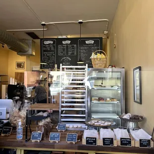 Inside counter and menu