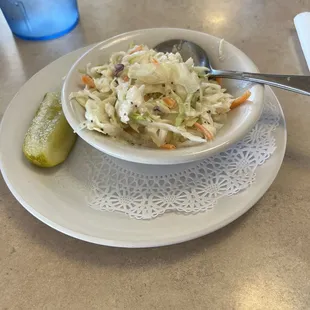 Coleslaw (half eaten)