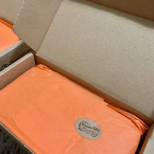 two open pizza boxes