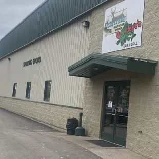 Outside facing parking lot