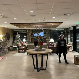 Lobby of the Holiday Inn.