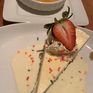 Birthday Cheesecake and cream brûlée