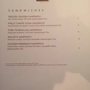 Limited menu due to blizzard outside.