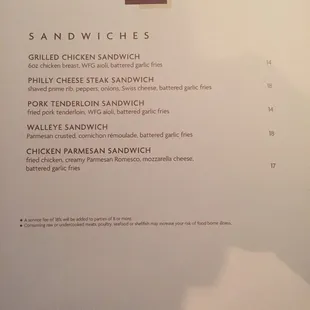 Limited menu due to blizzard outside.