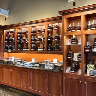 shelves of bottles of liquor