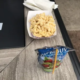 Mac and cheese and Capri sun
