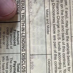 Mileage when purchased